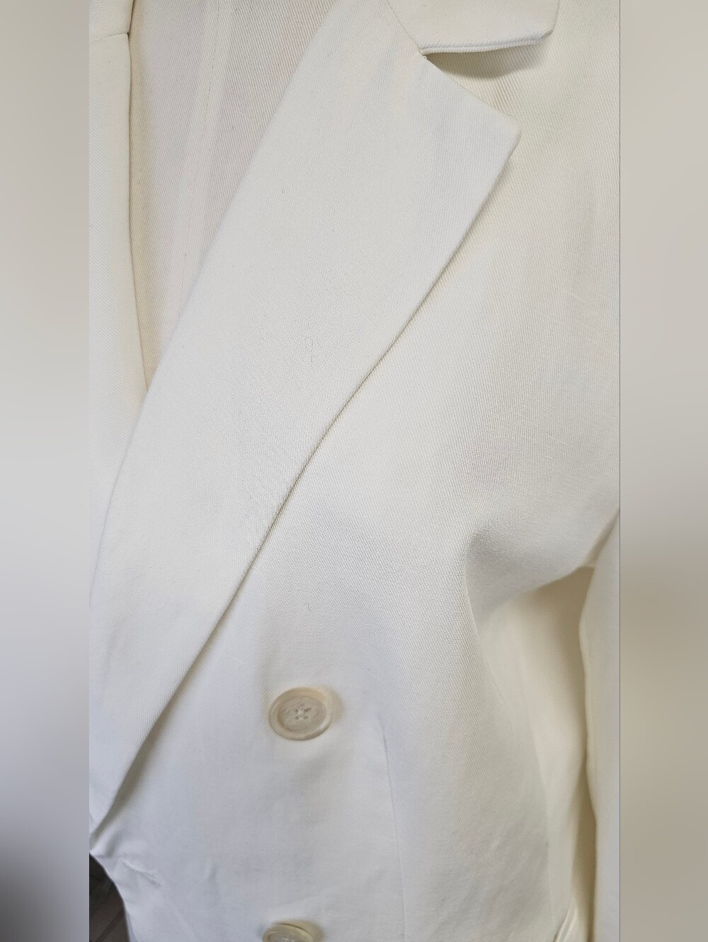 LOFT Double-Breasted Linen White Blazer Size 10 - Picture 4 of 11